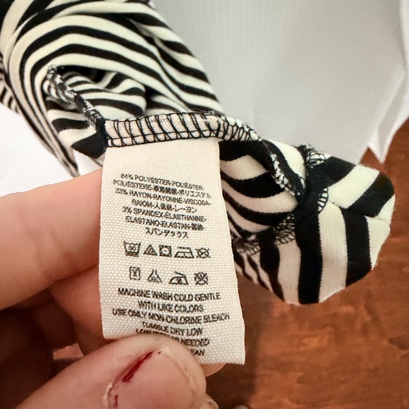 Free People Cha Cha Black White Stripe Skater Dress Sleeveless Fit Flare M - Picture 10 of 10